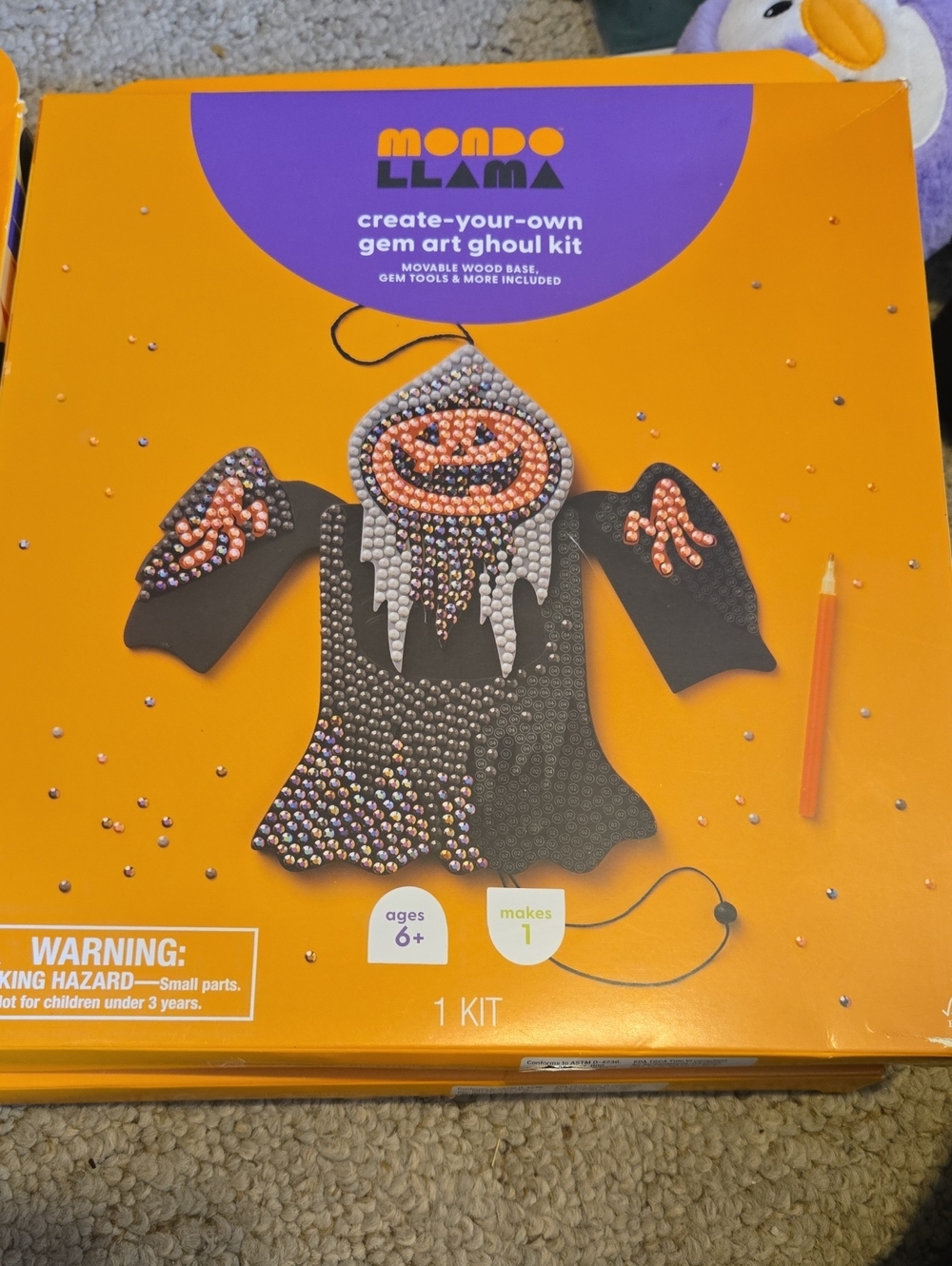 3 Sets Black Halloween Gem Ghoul Costume Craft Kit 912